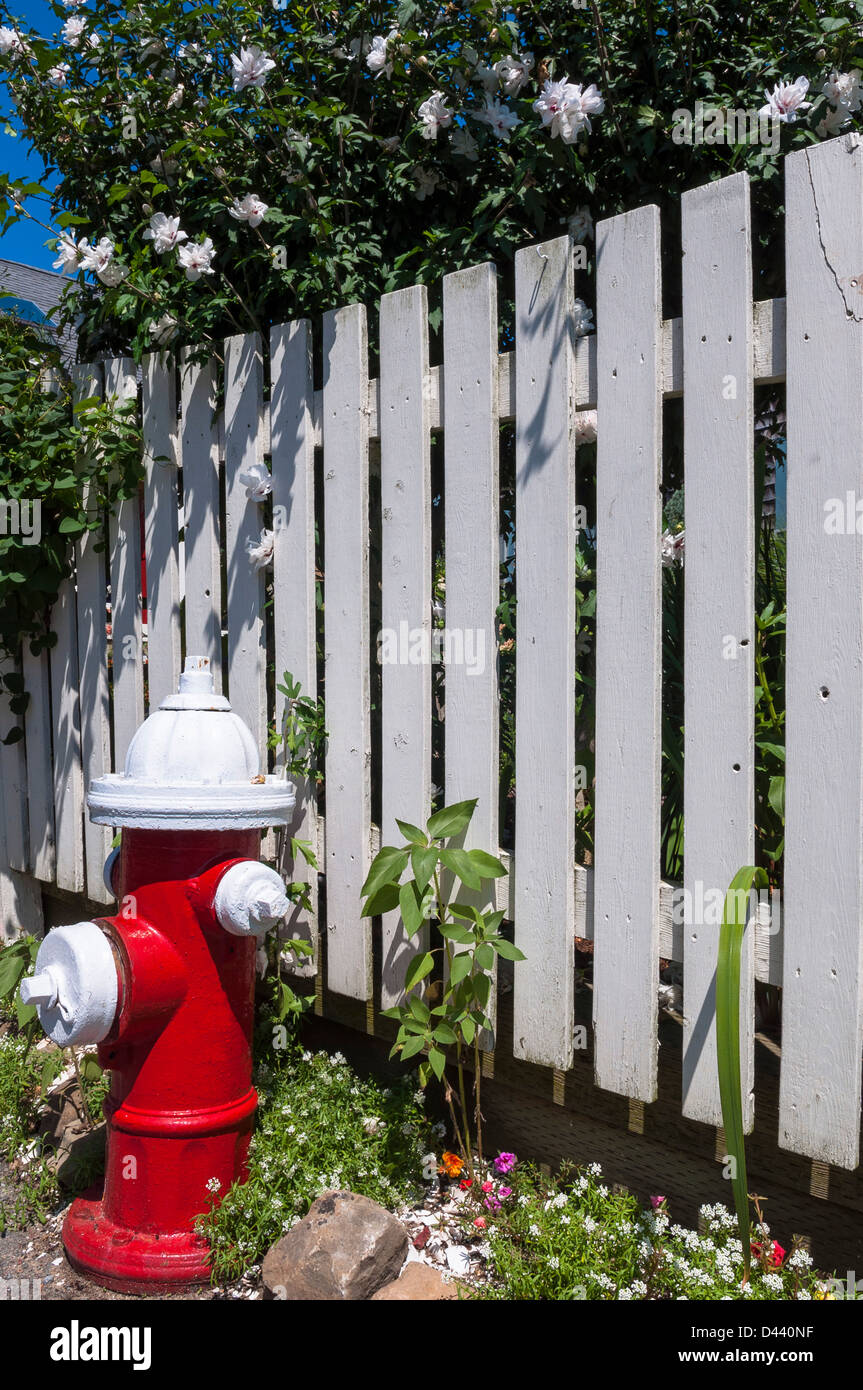 Fire Hydrant beside White Picket Fence, Provincetown, Cape Cod