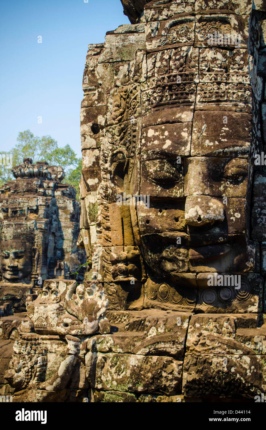 Bayon temple at Angkor Wat in Cambodia Stock Photo