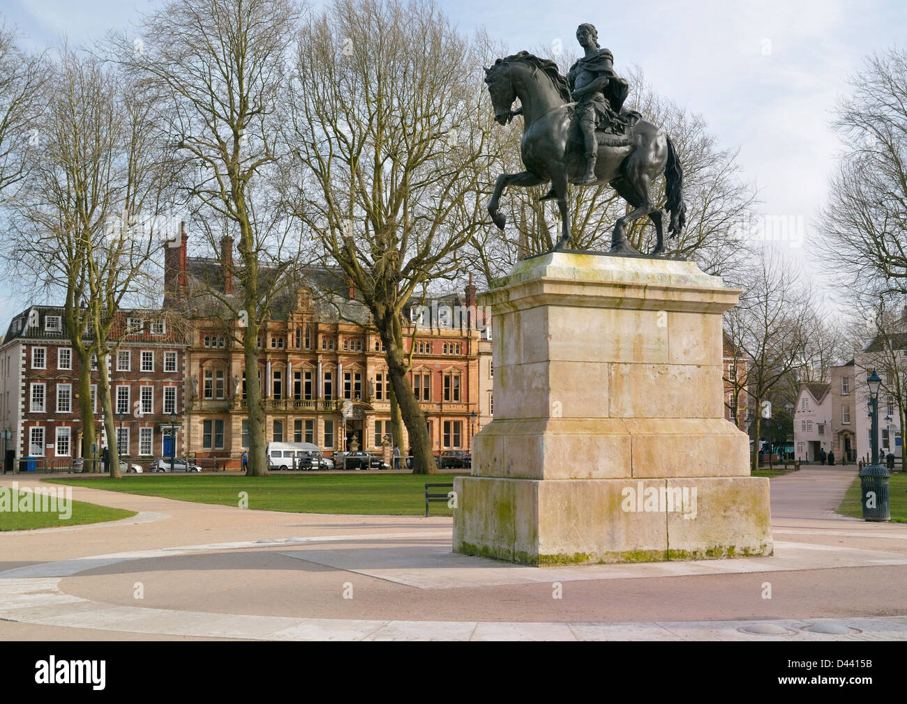 William III statue and Queens Square, Bristol Stock Photo Alamy