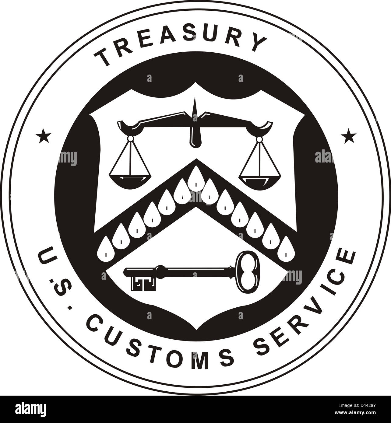 United States Customs Service seal Treasury Department Stock Photo