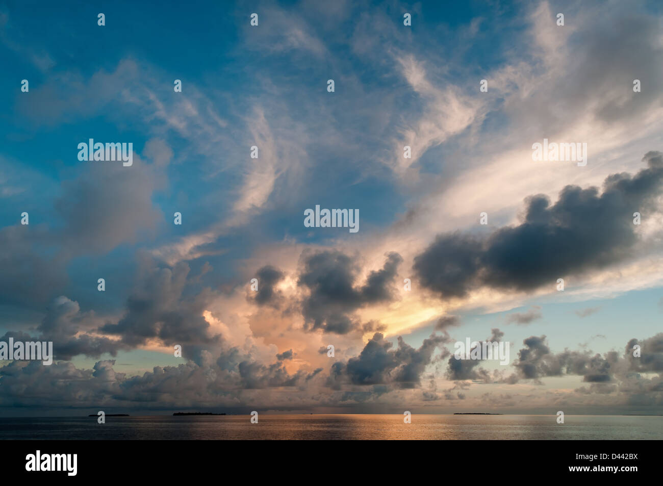 Evening sky with dramatic clouds over the sea Stock Photo - Alamy