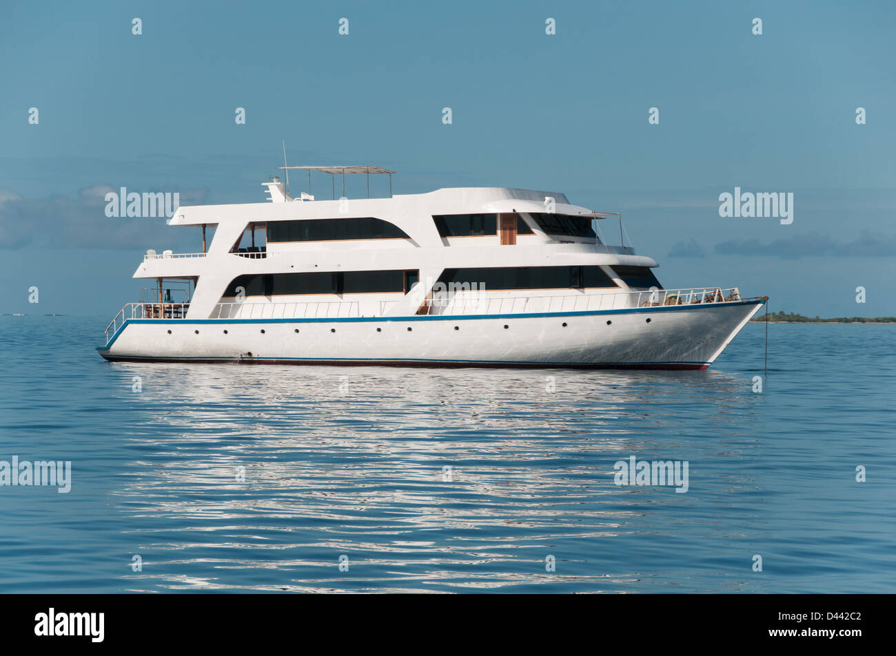 Motor yacht used for holiday makers Stock Photo
