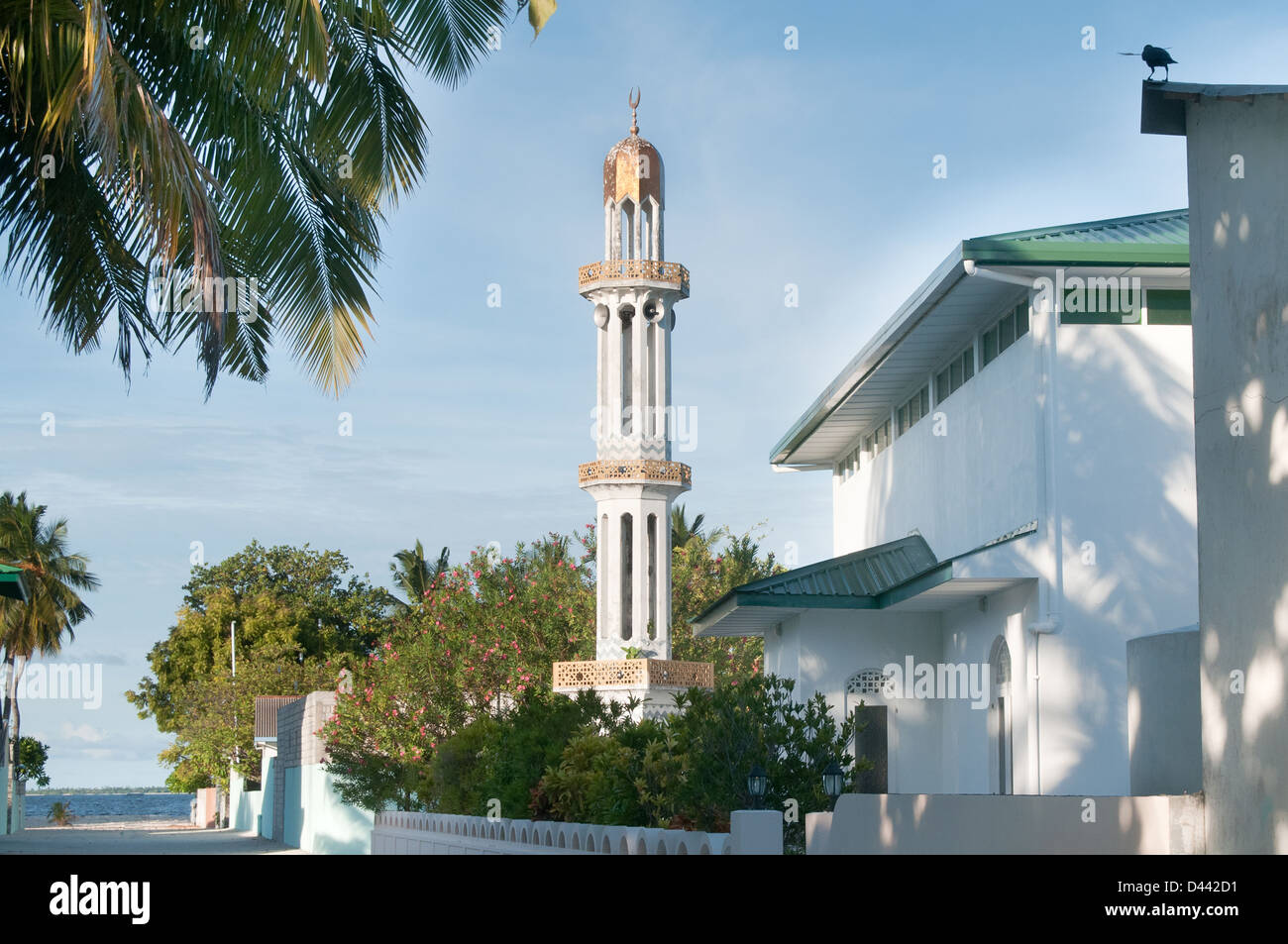 Mosque on the island of Meedhoo in the Maldives Stock Photo