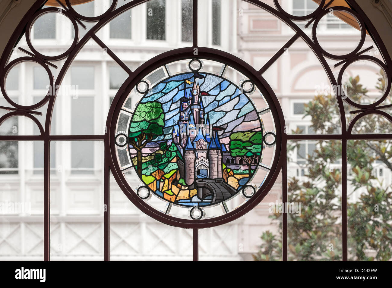 Paris - France, Circa June, 2013. Colorful Disney Stain Glass