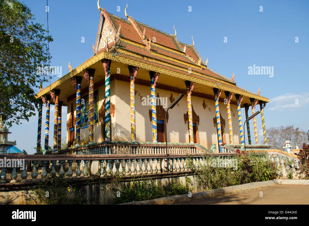 Ratanakiri Banlung Ban Lung Cambodia temple stuppa pagoda Stock Photo