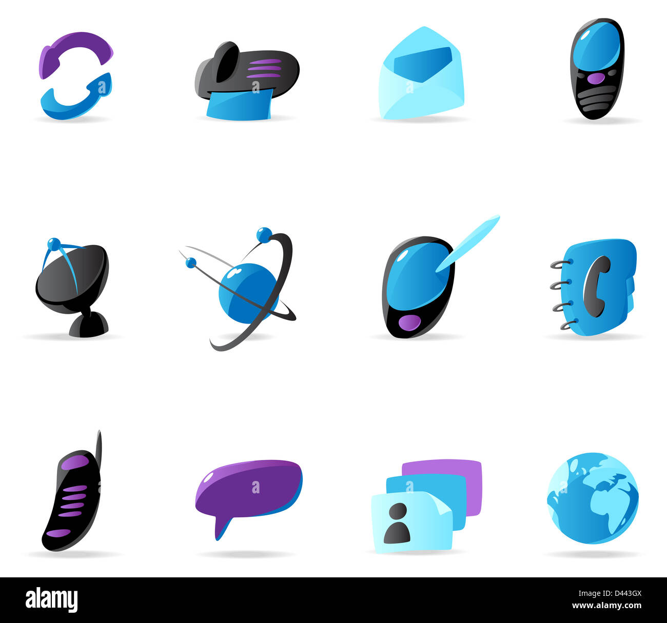 Bright communication icons Stock Photo - Alamy