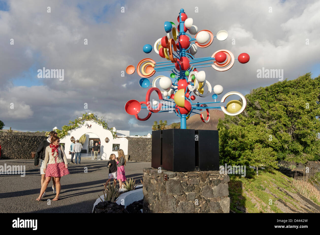 Wind sculpture in front of Casa Cesar Manrique, Museum of the Manrique Foundation, Lanzarote, Canary Islands, Spain Stock Photo