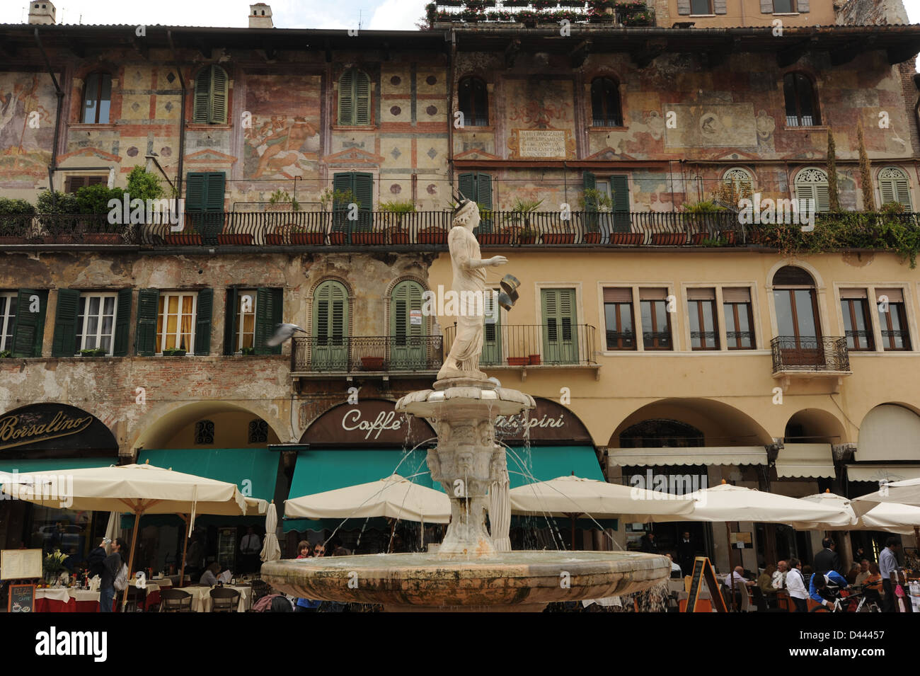 Erbe square at Verona, Italy Stock Photo