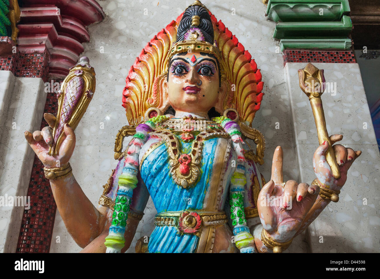 Myanmar, Yangon, Shri Kali Hindu Temple, Statue of the Hindu Goddess