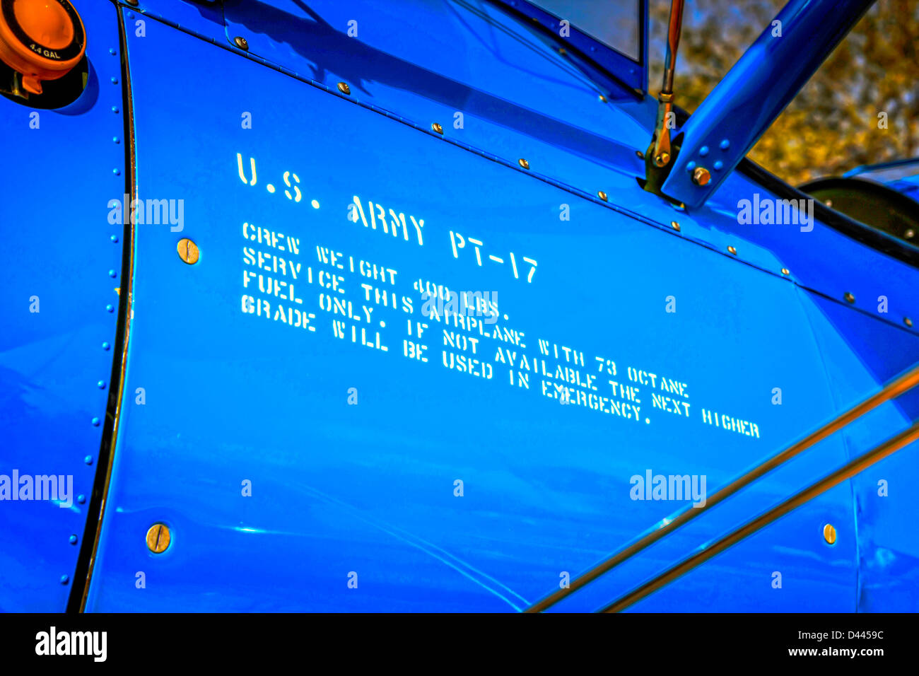 WWII US Army Air Corp PT-17 Stearman training Plane at the Venice Airport open Day Stock Photo