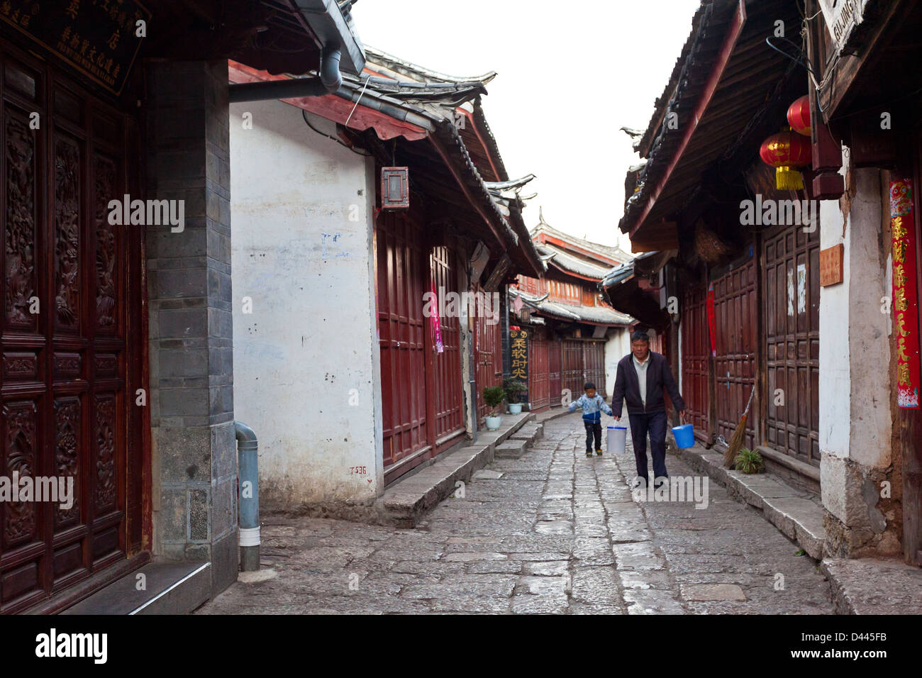 Lijiang old town in the morning Stock Photo