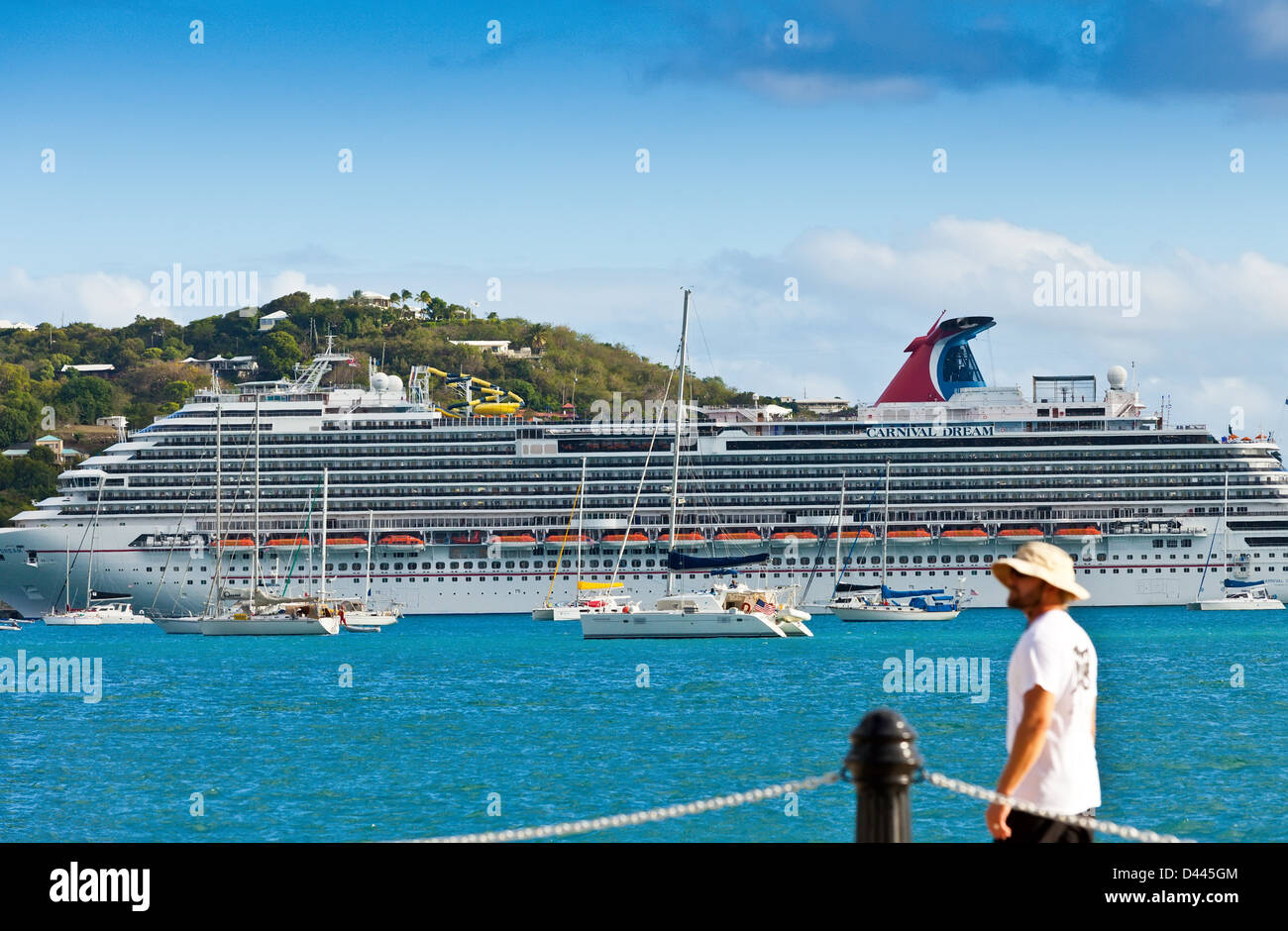 Cruise ship in St. Thomas, US Virgin Islands Stock Photo