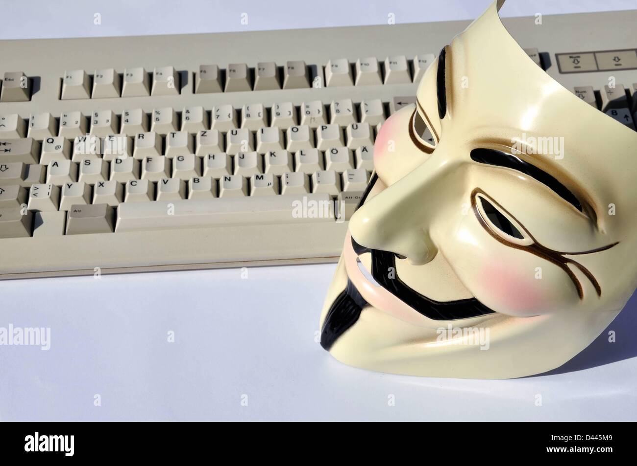 An Anonymous mask (also: Guy Fawkes Mask or Vendetta Mask) is Stock Photo -  Alamy
