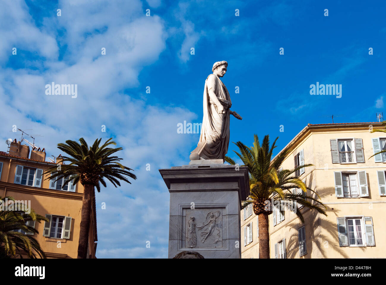 Napoleon statue in Piazza di Olmu, Ajaccio, Corsica, France, Europe Stock Photo