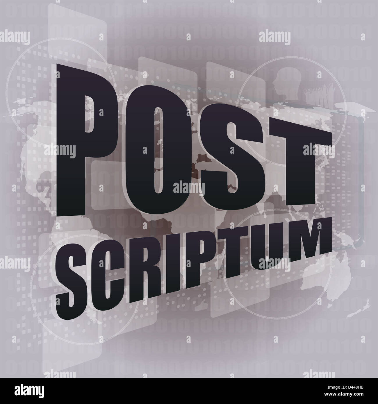 Pixeled financial background on digital screen - post scriptum Stock ...