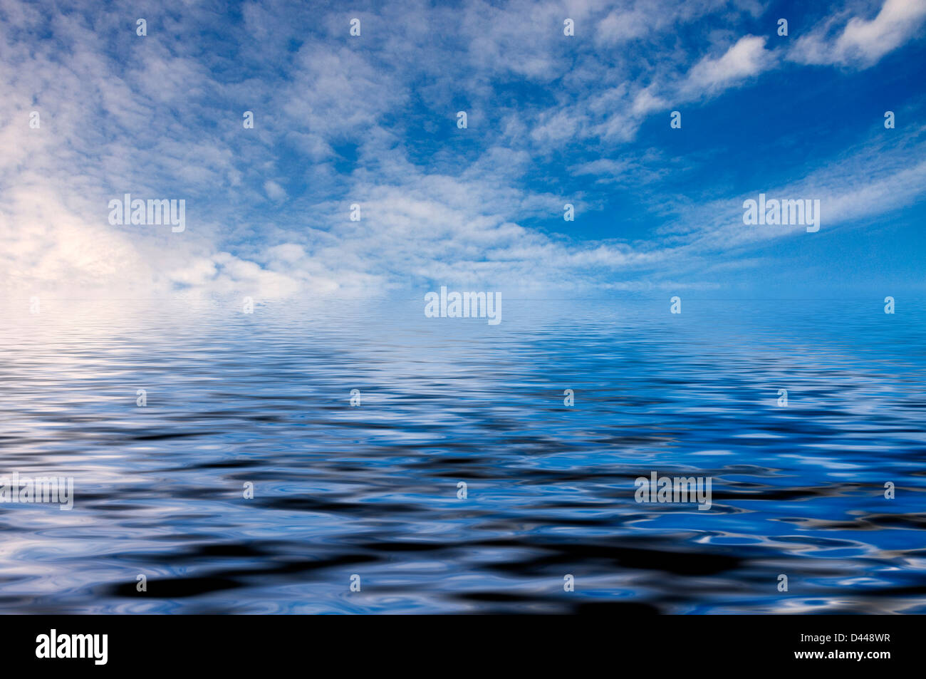 blue sky white clouds and water Stock Photo - Alamy