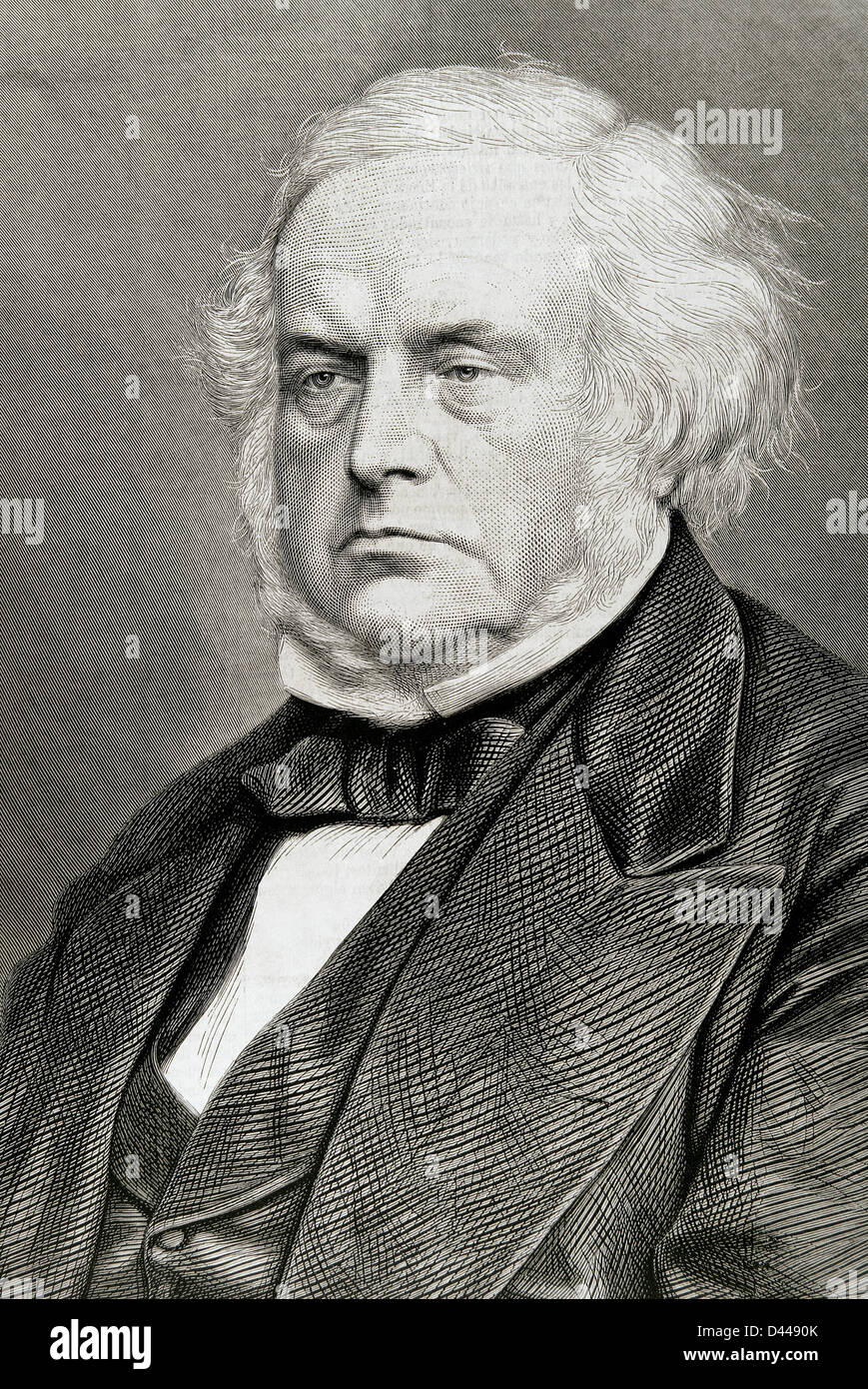 John Bright (1811-1889). British politician, member of the Liberal Party. Engraving. Stock Photo
