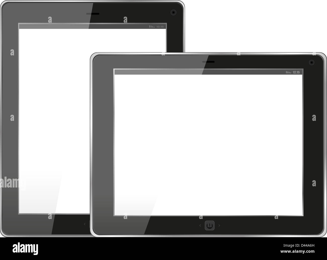 Tablet computer. Black frame tablet pc with screen. isolated on white ...