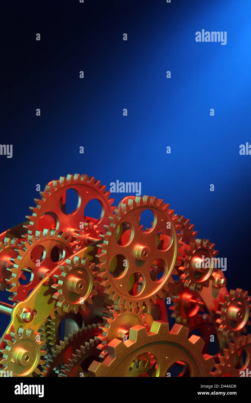 Part of gears in a mechanical clock Stock Photo Alamy
