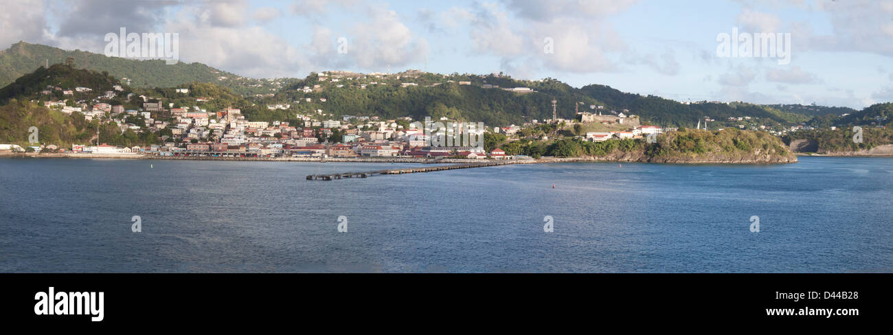 Shoreline St. Georges Bay along the Coast of St Georges Granada Stock Photo