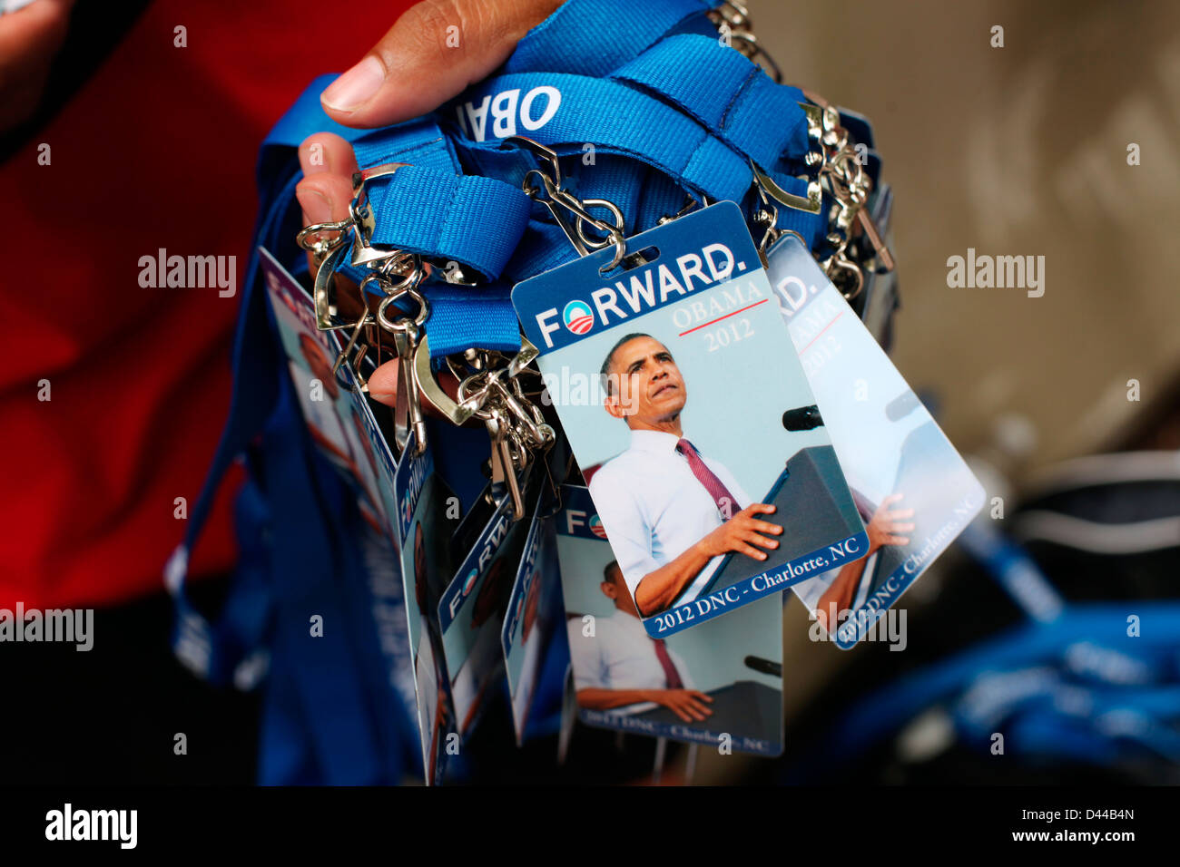 Democratic supporters sell themed clothes and memorabilia in Charlotte