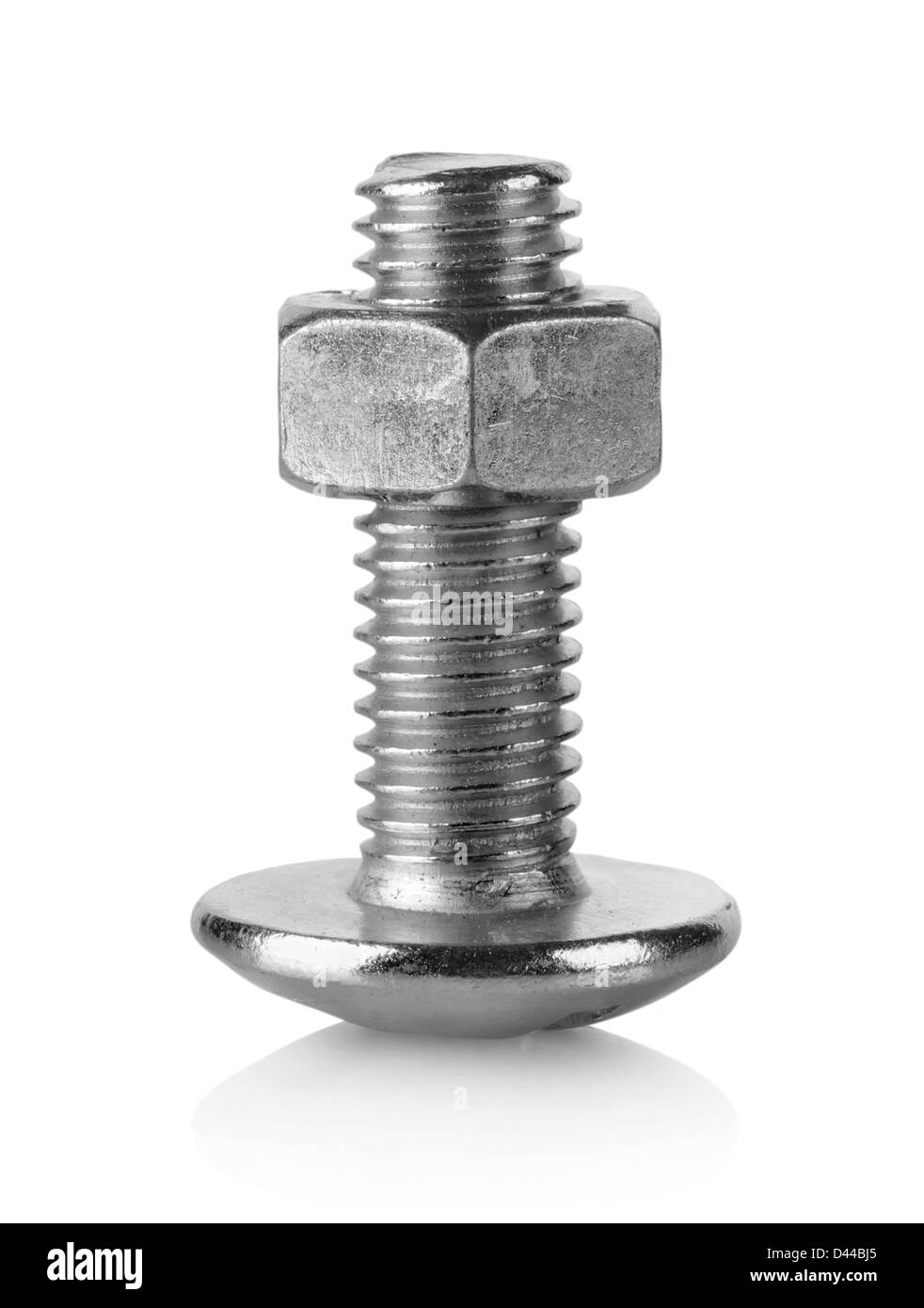 Big bolt and nut isolated on a white background Stock Photo Alamy