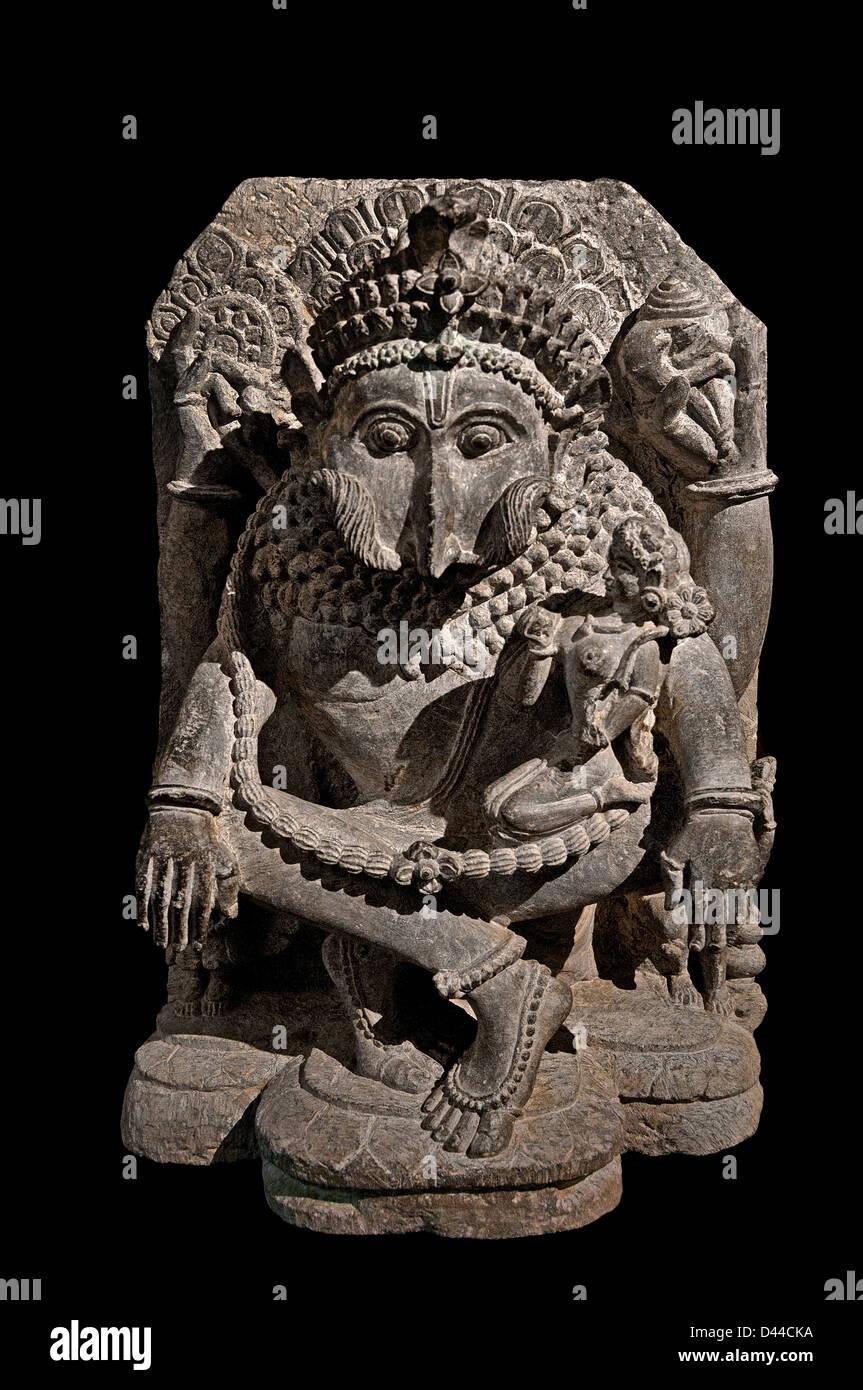 Narashimha ( Narasingh, Narsingh  Narasingha is an avatar of the Hindu god Vishnu ) Man Lion 13th Cent Orissa India Stock Photo