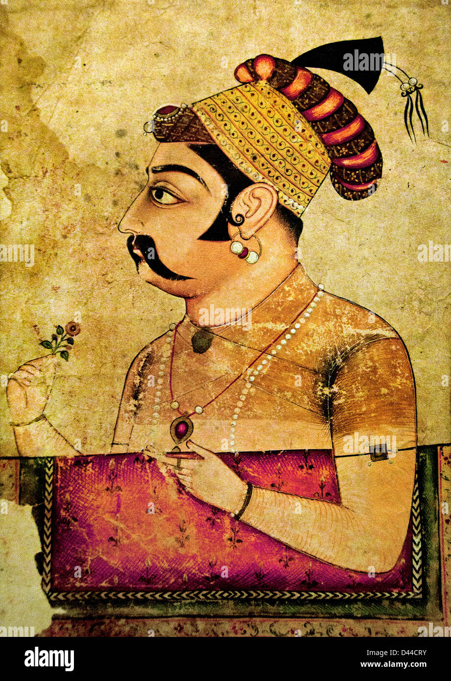 Portrait of Rao Amar Singh 17th century  Naguar Rajasthan Rajasthani India Stock Photo
