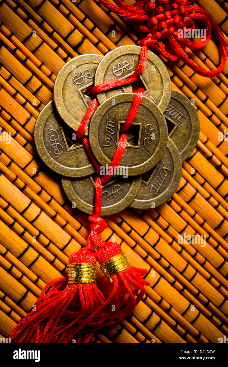 Chinese Feng Shui coins for wealth and success Stock Photo Alamy