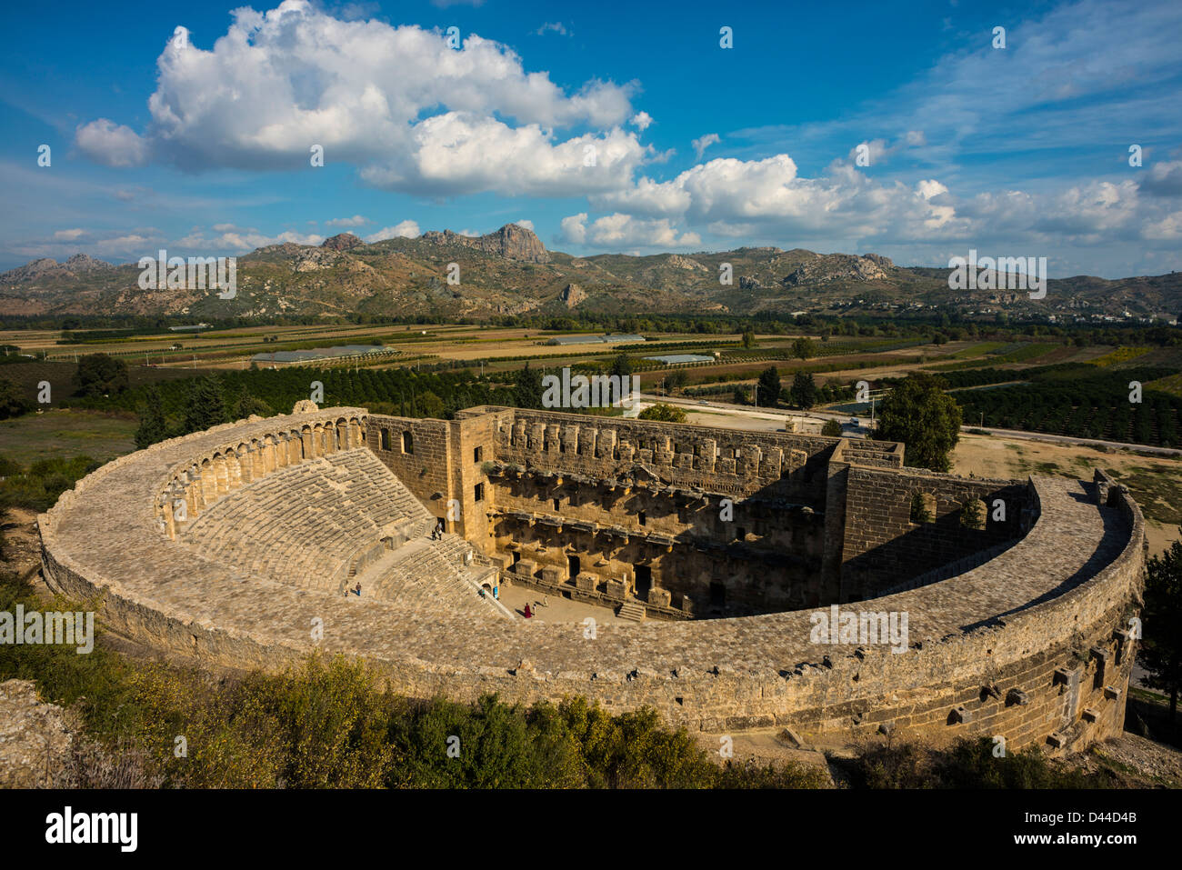 One of the world's finest surviving Roman theatres at Aspendos in modern day Turkey with up to 15,000 seats Stock Photo