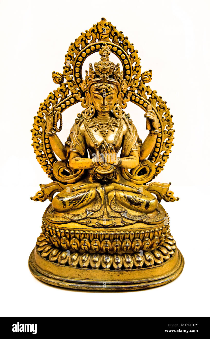Goddess Prajnaparamita Mother of Buddhas Perfection of Wisdom Nepal 18th Century AD Nepalese Stock Photo