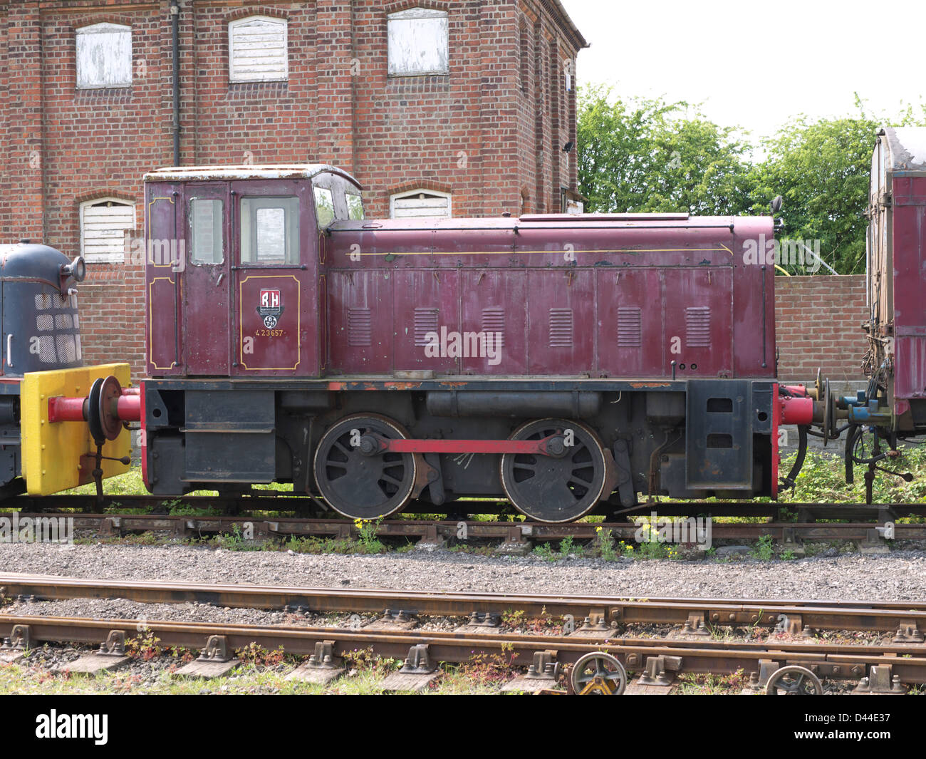 Vintage diesel locomotive on the Lincs Wolds Railway Stock Photo