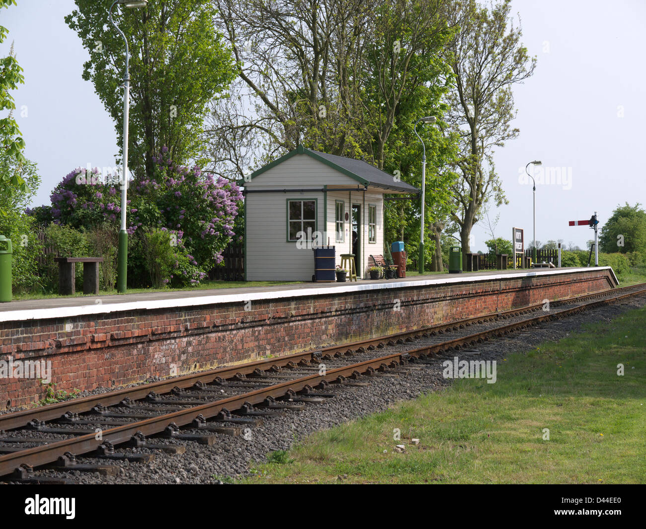 View of North Thoresby station on the Lincs Wolds Railway Stock Photo