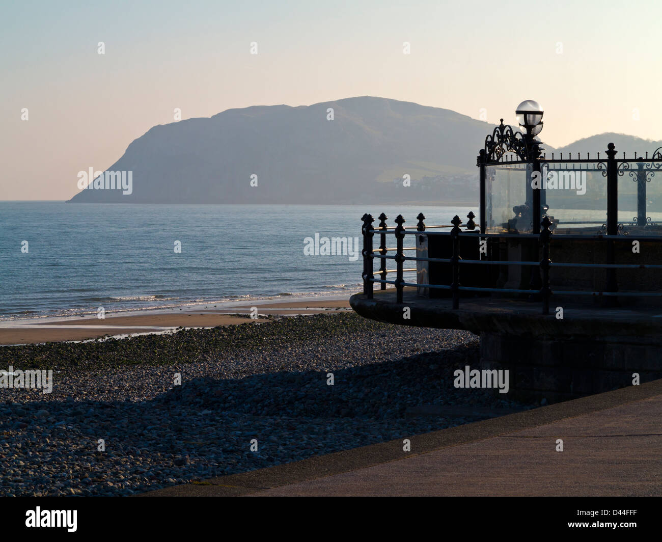 View of the Little Orme a limestone headland from Llandudno beach Conwy North Wales UK Stock Photo
