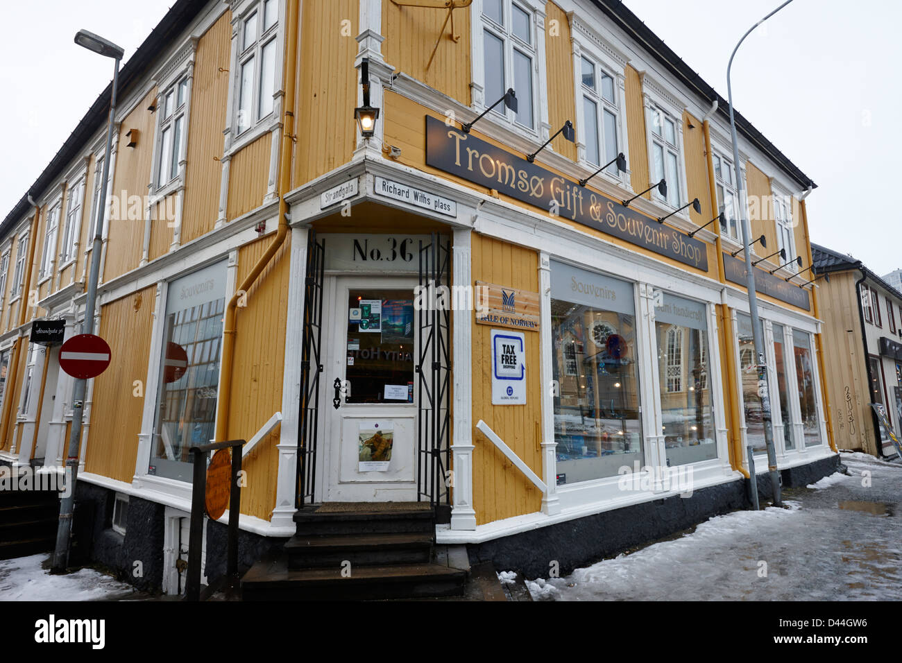 Tromso gift and souvenir shop troms Norway europe Stock Photo Alamy