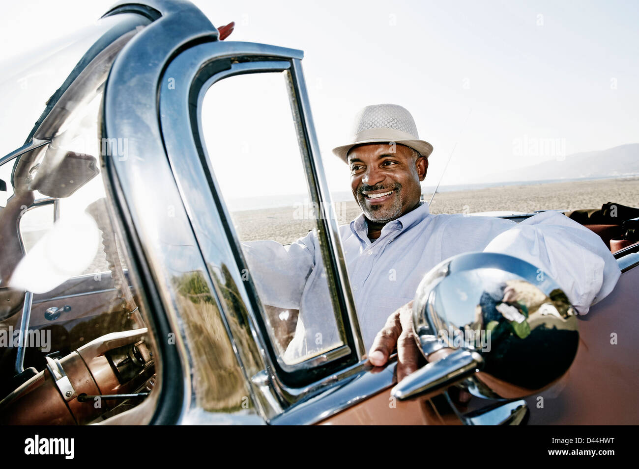 Old man driving retro hi-res stock photography and images - Alamy