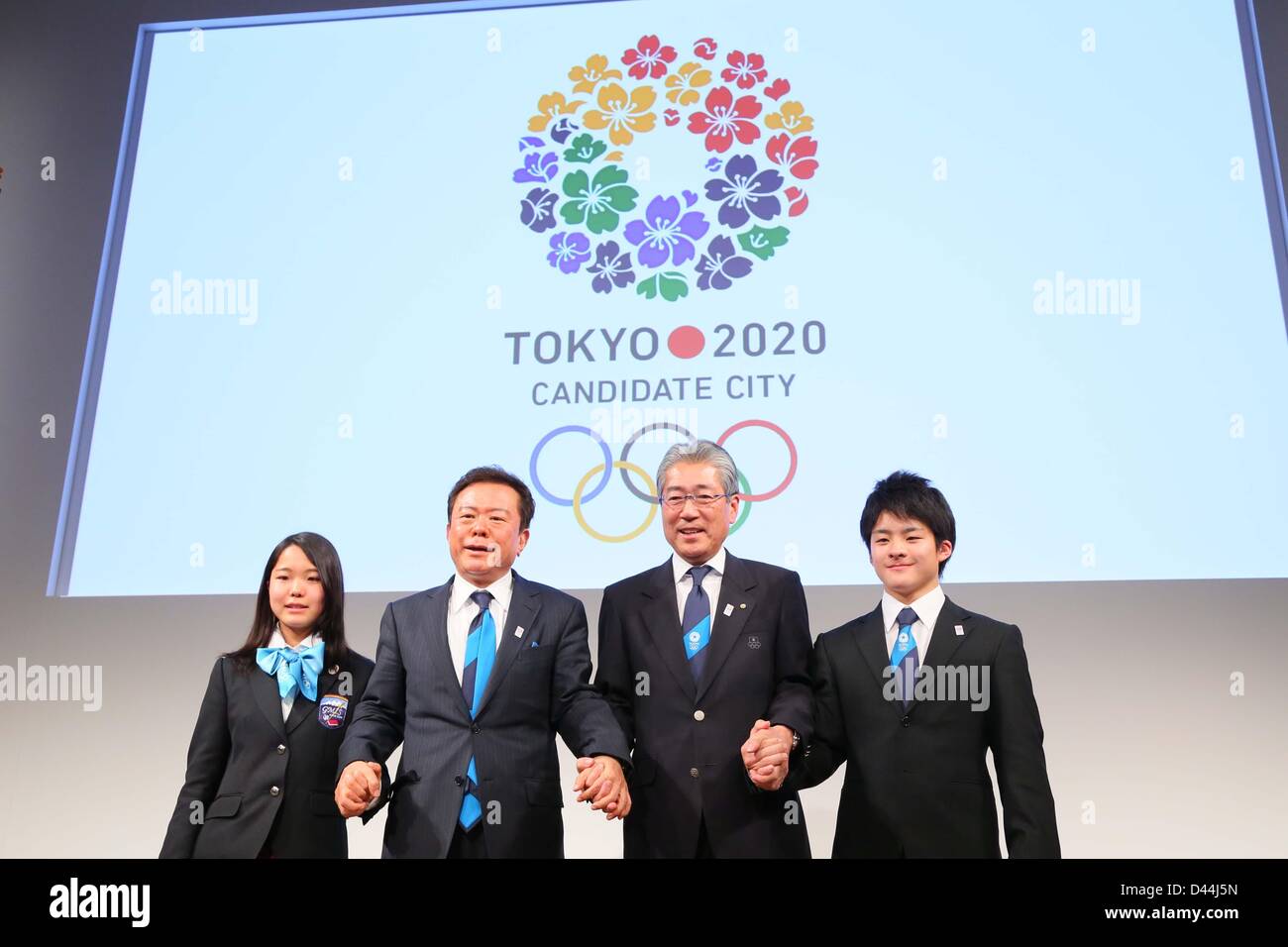 (L-R) Sara Takanashi, Naoki Inose, Tsunekazu Takeda, Yuya Kamoto, MARCH ...