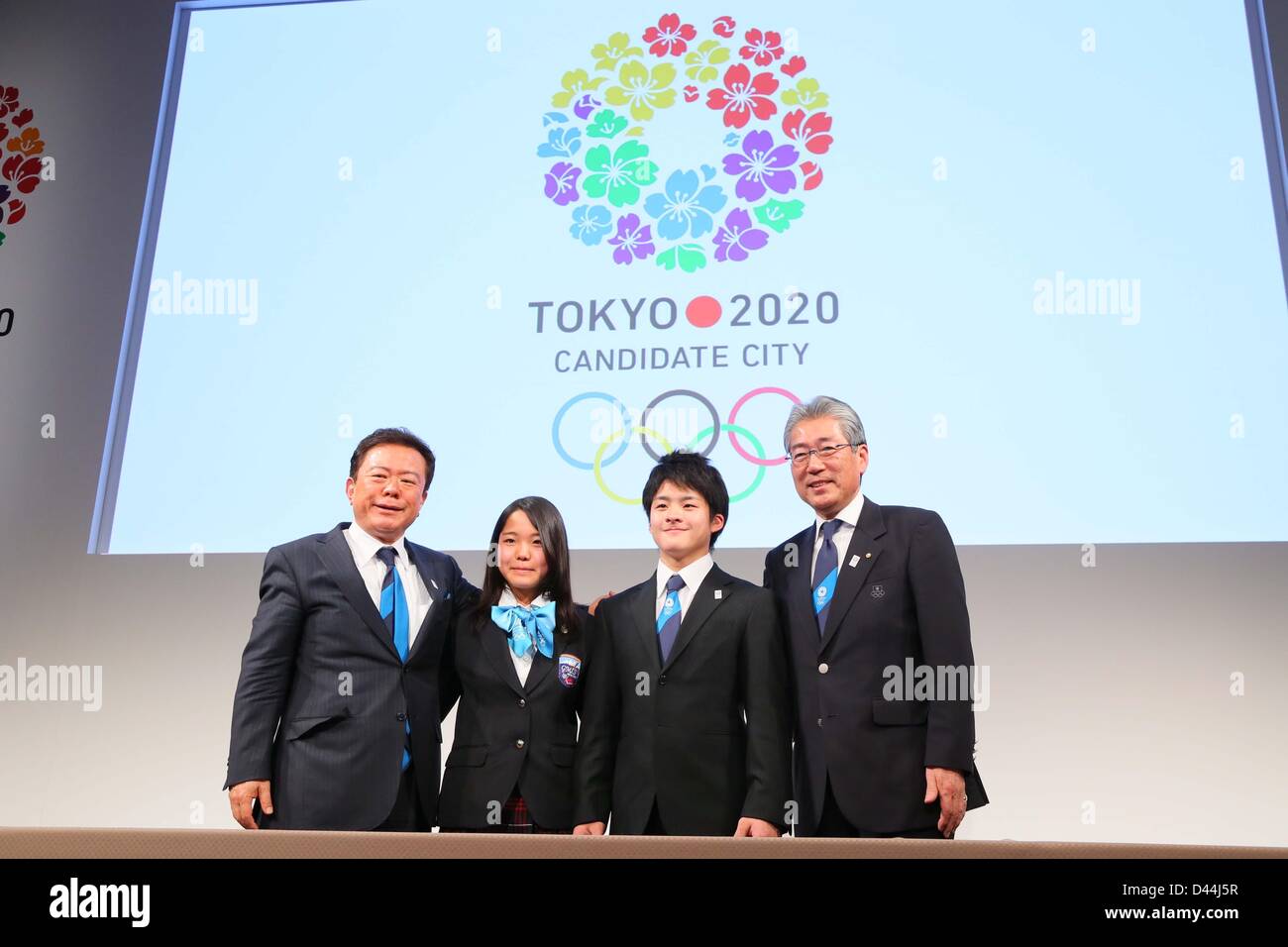 (L-R) Naoki Inose, Sara Takanashi, Yuya Kamoto,Tsunekazu Takeda, MARCH ...