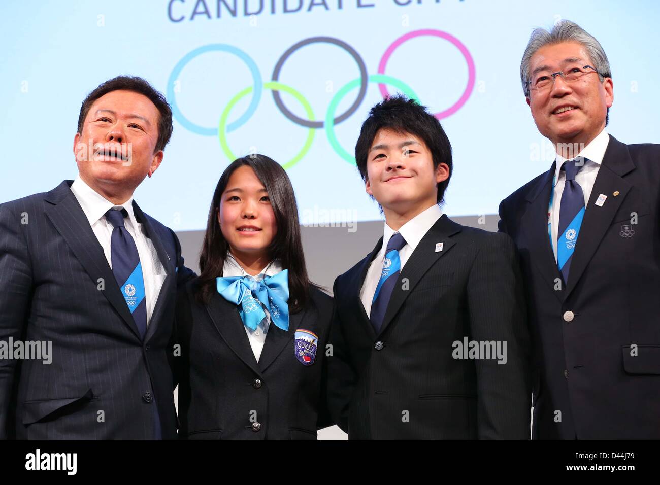 (L-R) Naoki Inose, Sara Takanashi, Yuya Kamoto,Tsunekazu Takeda, MARCH ...