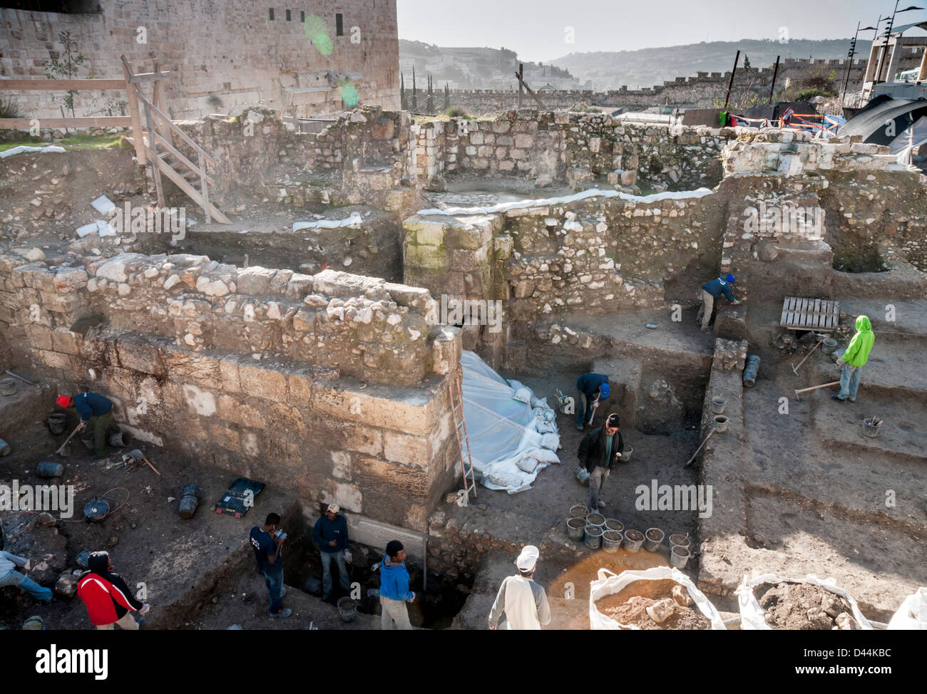 Jerusalem, Israel. Archaeological excavations at the Mugrabi Gate of