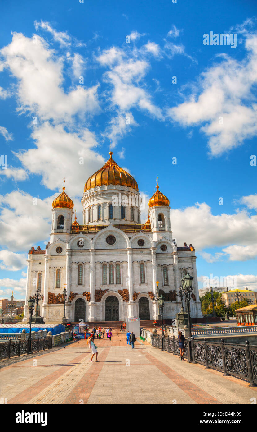 Temple of Christ the Savior in Moscow. With an overall height of 105 m (344 ft), it is the tallest Orthodox Christian church. Stock Photo