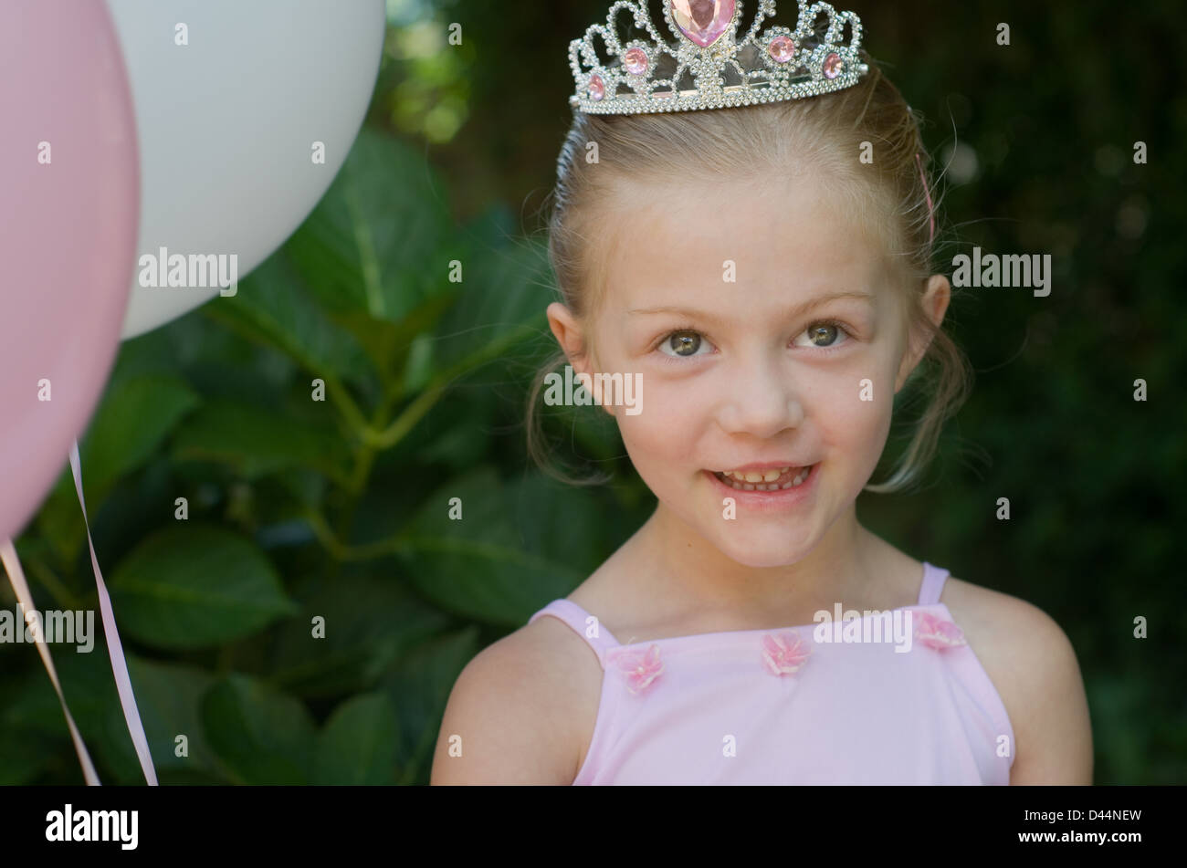 Little girl dressing up as a fairytale ballet princess on her birthday