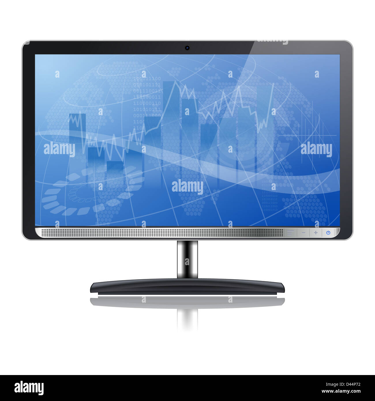 Business concept - Graph on Computer Monitor, isolated on white ...