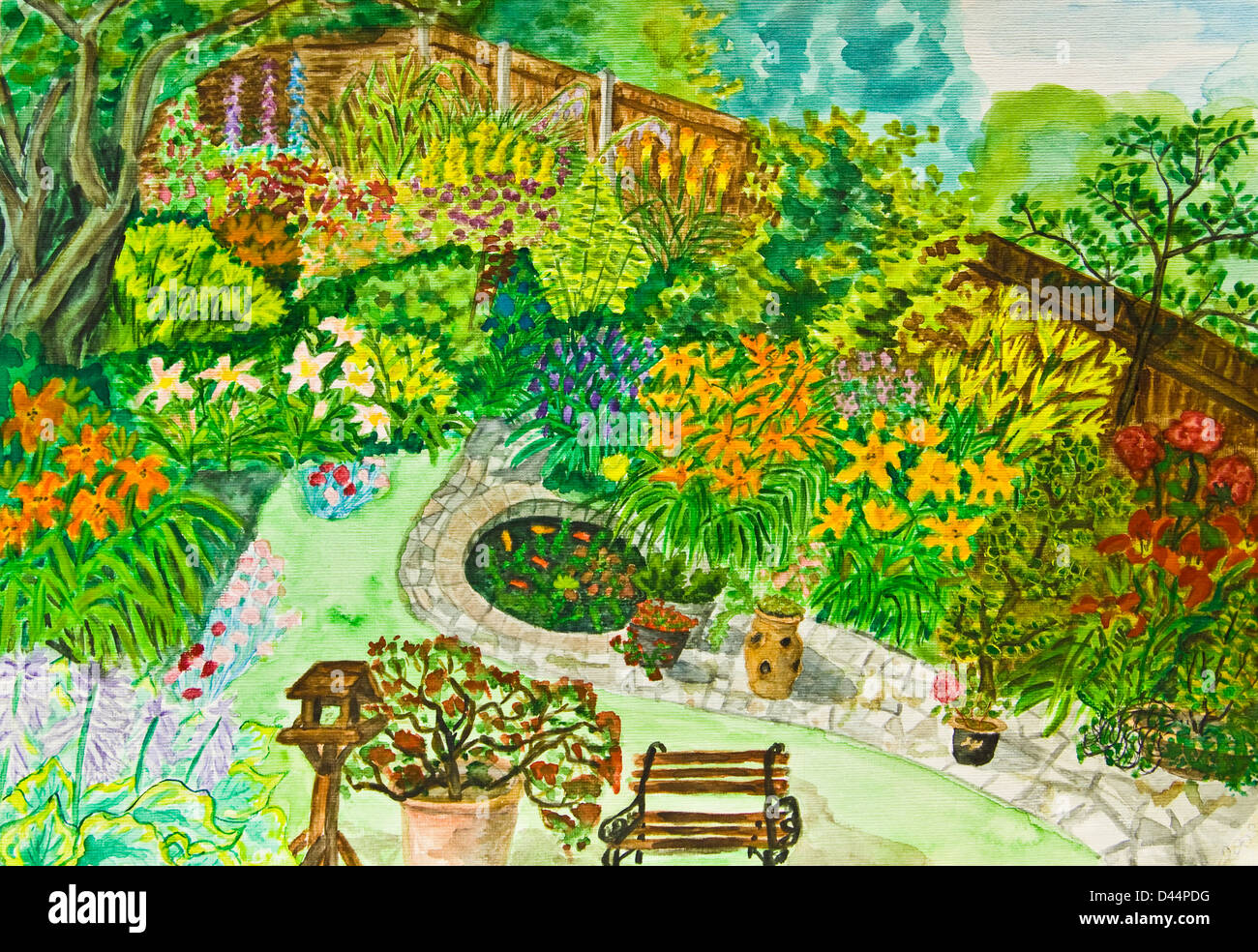 Landscape Garden Painting High Resolution Stock Photography and Images ...