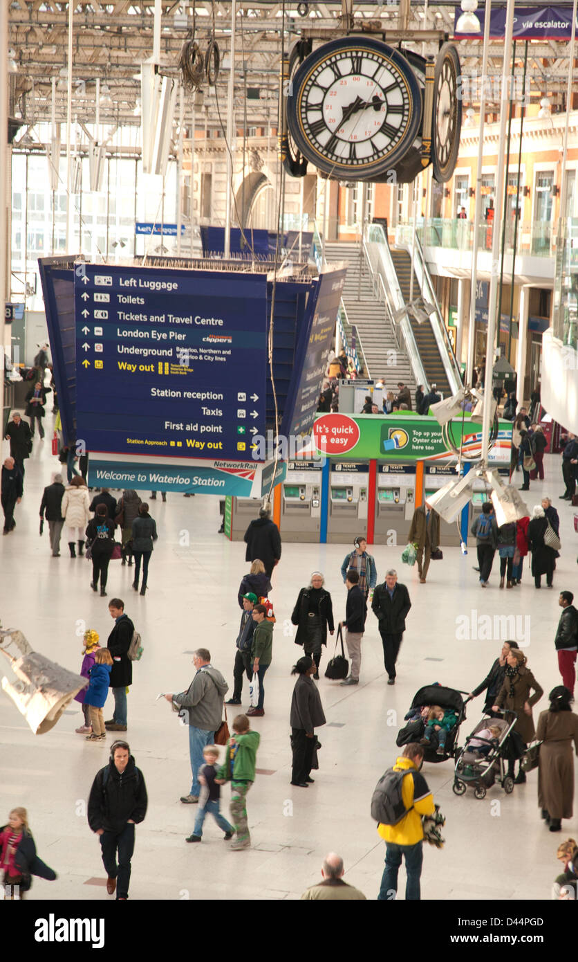 Waterloo Station departures hall, London, England, United Kingdom Stock Photo