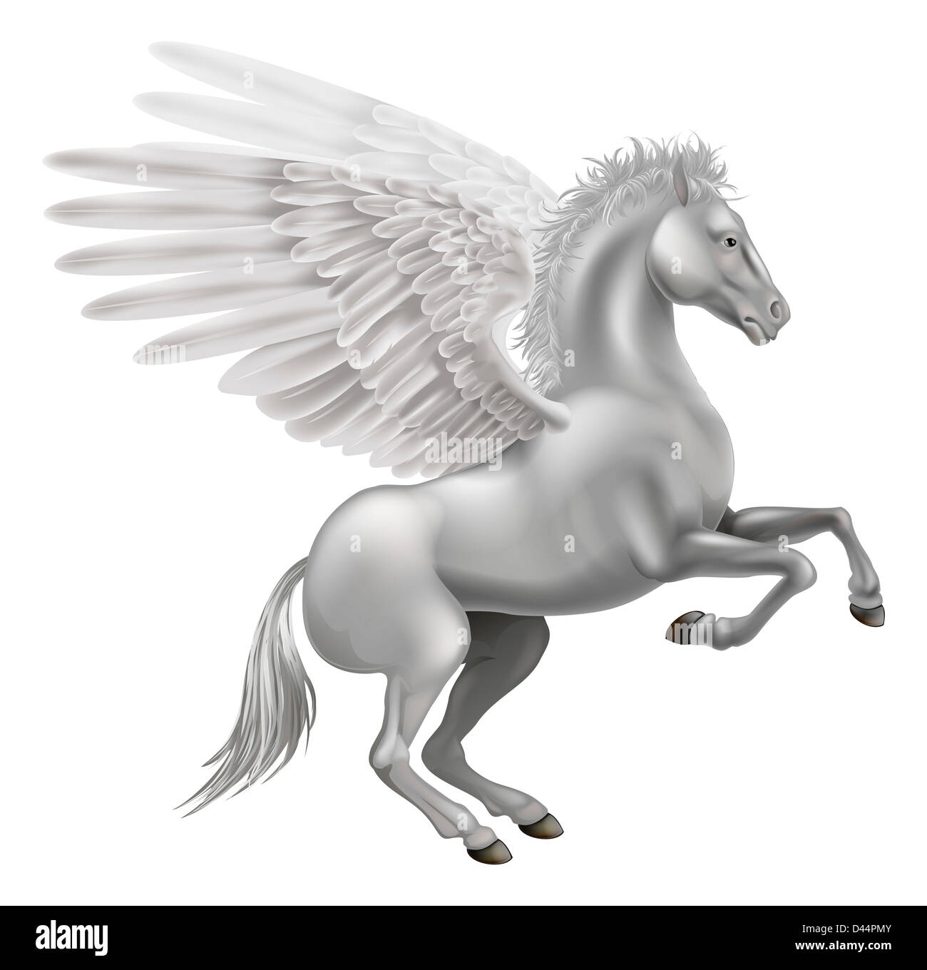 Illustration Of The Legendary Winged Horse From Greek Mythology 