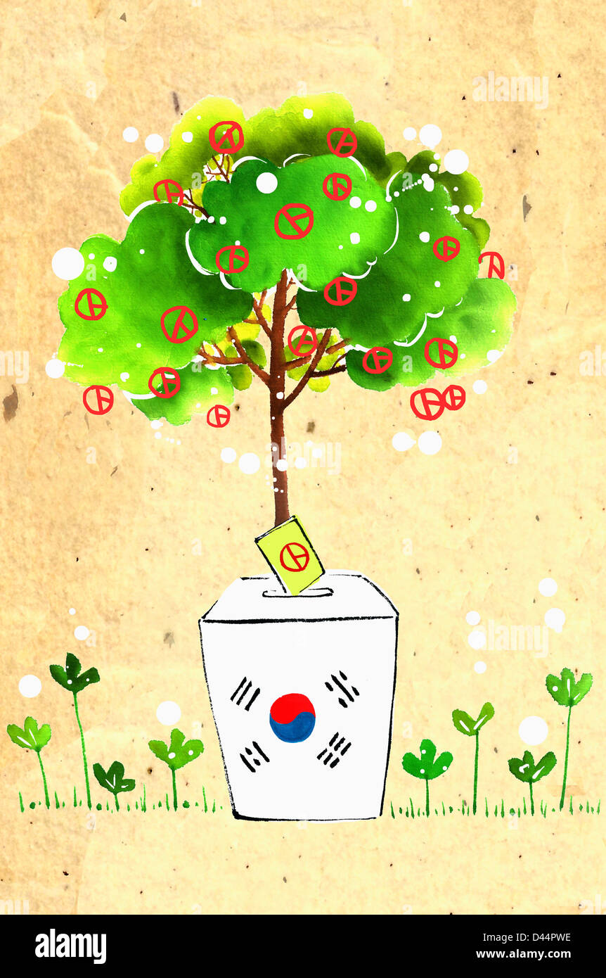 illustration of Korean voting Stock Photo Alamy