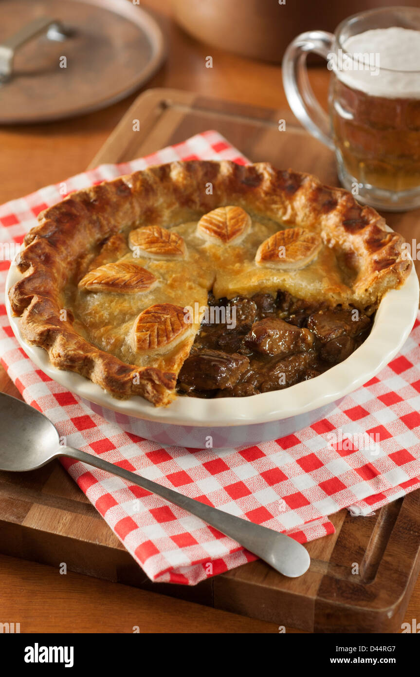 Steak and ale pie Stock Photo