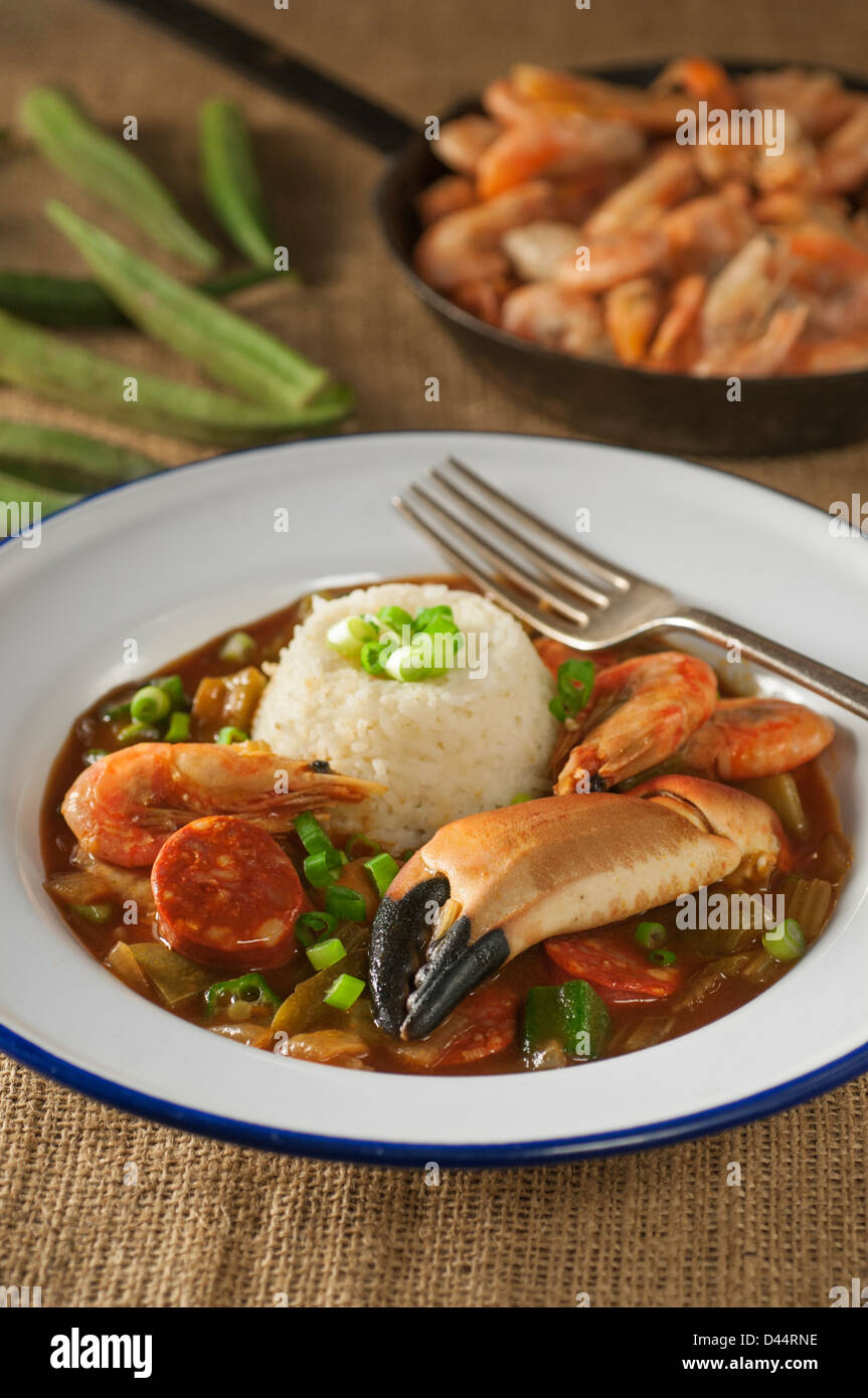 Crab and shrimp gumbo Louisiana Food Stock Photo Alamy
