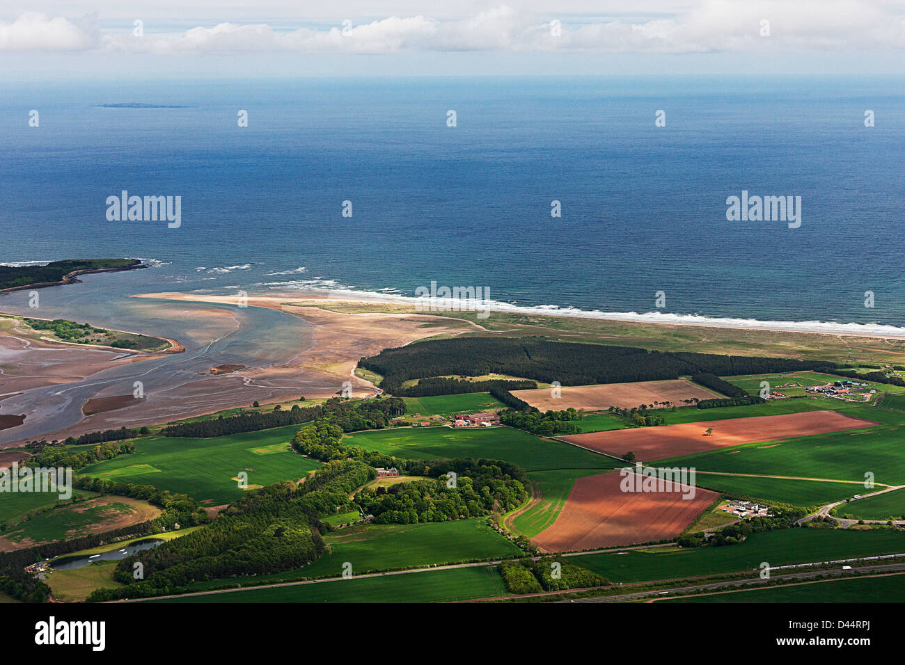 Belhaven bay East Lothian.Scotland from the Air Stock Photo Alamy